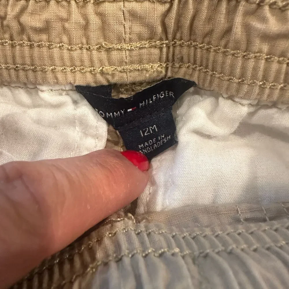 Tommy Hilfiger Boys Khaki Cargo Long Pants 12 months